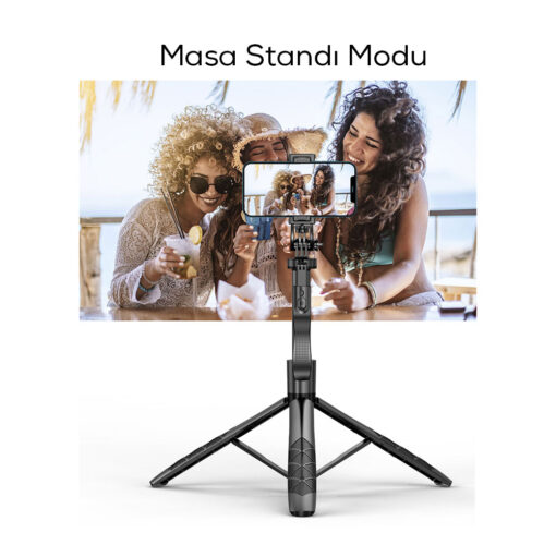 Wiwu Wi-SE005 Çok Fonksiyonlu Sabitleyici Ayrılabilir Canlı Yayın Tripod Selfie Çubuğu - Görsel 10