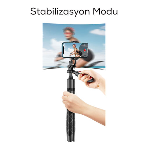 Wiwu Wi-SE005 Çok Fonksiyonlu Sabitleyici Ayrılabilir Canlı Yayın Tripod Selfie Çubuğu - Görsel 12