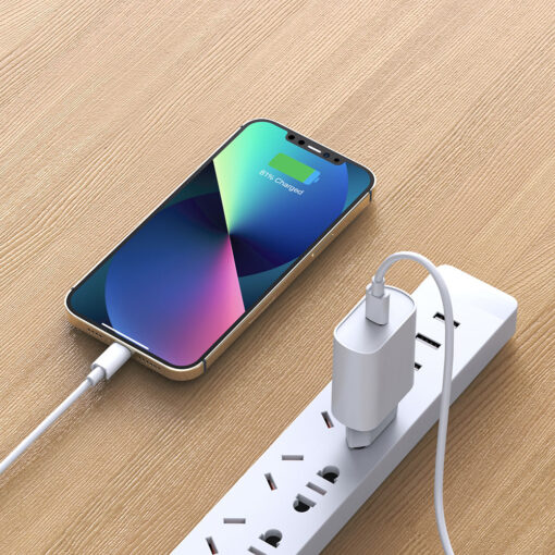 Quick 20W Tek Bağlantılı Şarj Başlığı Type-C to Lightning PD 20W Kablolu Şarj Seti - Görsel 3