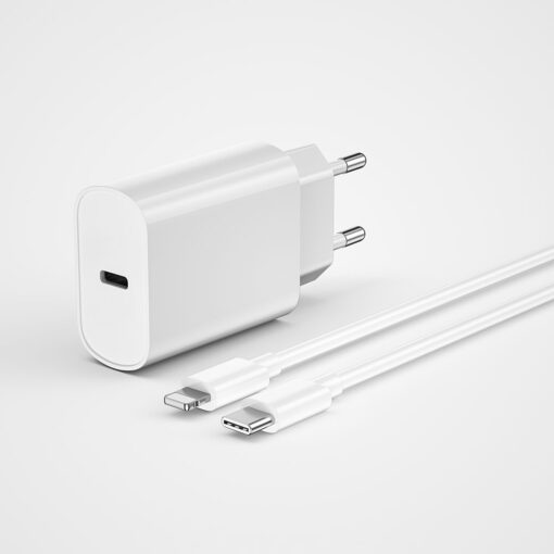 Quick 20W Tek Bağlantılı Şarj Başlığı Type-C to Lightning PD 20W Kablolu Şarj Seti - Görsel 6