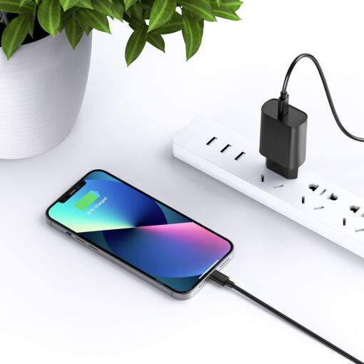 Quick 20W Tek Bağlantılı Şarj Başlığı Type-C to Lightning PD 20W Kablolu Şarj Seti - Görsel 3