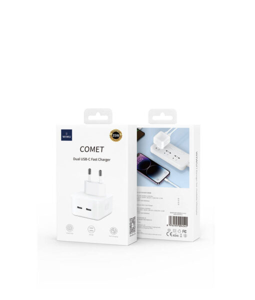 Comet Serisi Dual Type-C Hızlı Şarj Özellikli Seyahat Şarj Başlığı 35W - Görsel 7