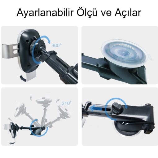Yesido C123 Yapışkanlı 15W Kablosuz Şarjlı Araç Tutucu - Görsel 7