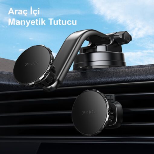 Yesido C159 2in1 Izgara Klipsli ve Yapışkanlı 360 Derece Ayarlanabilir Manyetik Magsafe Araç Tutucu - Görsel 3
