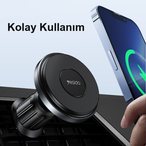 Yesido C190 Izgara Klipsli 15W Kablosuz Şarjlı Magsafe Araç Tutucu - Görsel 6