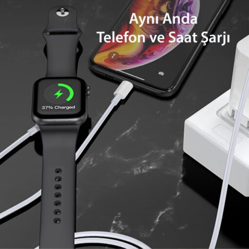 Yesido CA70 2in1 1.5M 2W Apple Watch Şarjı ve 2.4A Lightning Hızlı Şarj Kablosu - Görsel 6