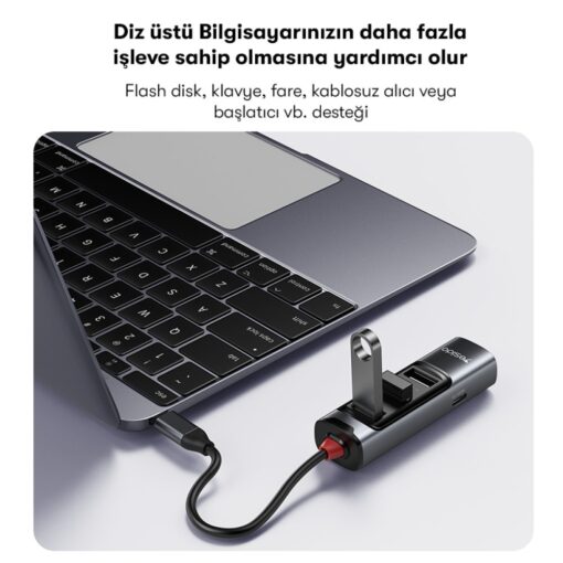 Yesido HB22 5in1 3 Adet Usb 3.0 / 1 Adet 100W Type-C ve 1 Adet 4K 30hz HDMI Çıkışlı Hub Dönüştürücü - Görsel 2