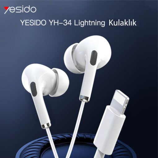Yesido YH34 1.2M Yüksek Baslı Lightning Bluetooth Kablolu Kulaklık - Görsel 7