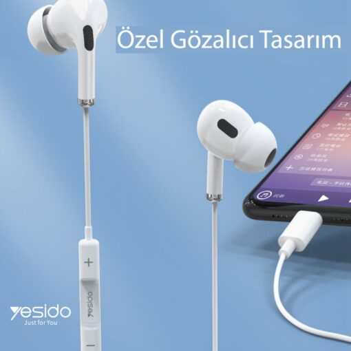 Yesido YH35 1.2M Yüksek Baslı Type-C Kablolu Kulaklık - Görsel 3