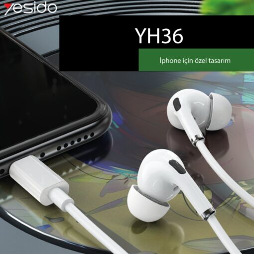 Yesido YH36 Aktif Gürültü Engelleyici Özellikli Lightning Kablolu Kulaklık - Görsel 3