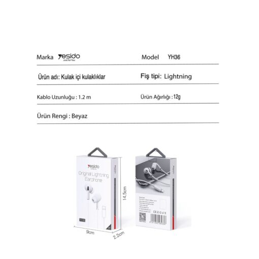 Yesido YH36 Aktif Gürültü Engelleyici Özellikli Lightning Kablolu Kulaklık - Görsel 2