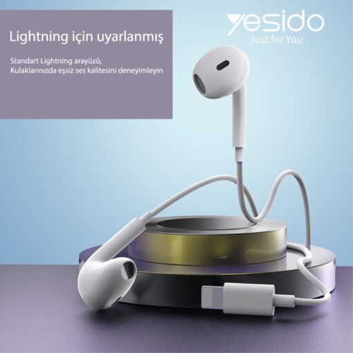 Yesido YH37 1.2M Lightning Bluetooth Kablolu Kulaklık - Görsel 4