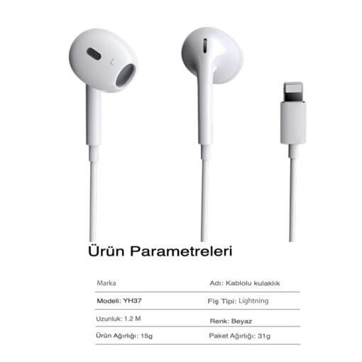 Yesido YH37 1.2M Lightning Bluetooth Kablolu Kulaklık - Görsel 3