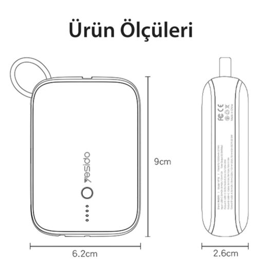 Yesido YP18 10.000 mAh USB3.0 PD Hızlı Şarj Powerbank - Görsel 10