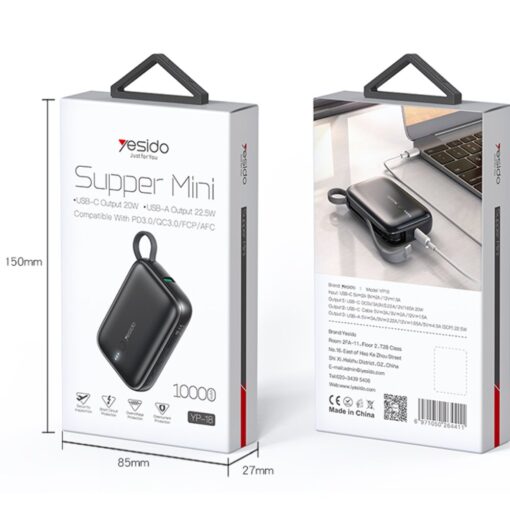 Yesido YP18 10.000 mAh USB3.0 PD Hızlı Şarj Powerbank - Görsel 7