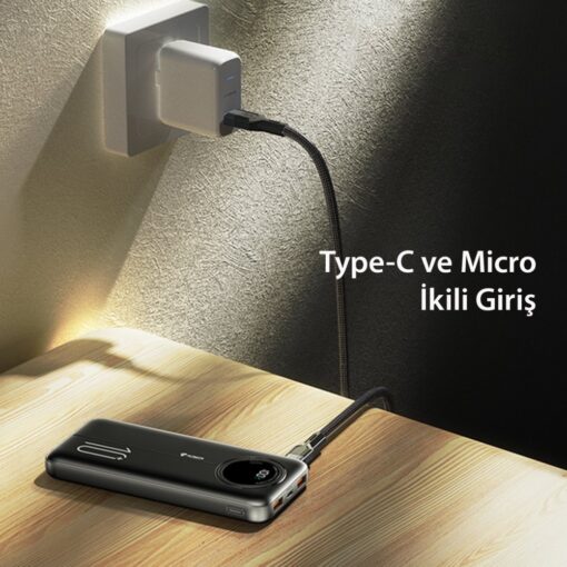 Yesido YP40 10.000 mAh Dijital Göstergeli USB3.0 PD Hızlı Şarj Powerbank - Görsel 7