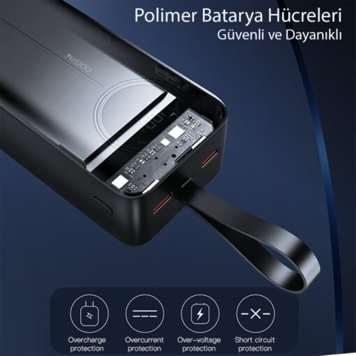 Yesido YP43 40.000 mAh Dijital Göstergeli USB3.0 PD Hızlı Şarj Powerbank - Görsel 5