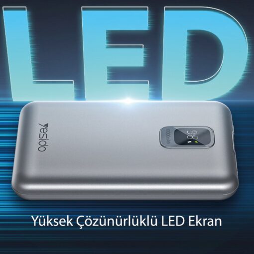 Yesido YP46 10.000 mAh 22.5W Dijital Göstergeli USB3.0 PD Hızlı Şarj Powerbank - Görsel 5
