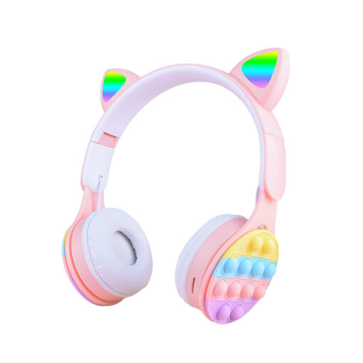 Zore B30 RGB Led Işıklı Kedi Kulağı Band Tasarımı Ayarlanabilir Katlanabilir Kulak Üstü Bluetooth Kulaklık - Görsel 7