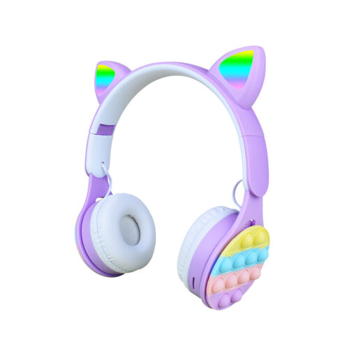 Zore B30 RGB Led Işıklı Kedi Kulağı Band Tasarımı Ayarlanabilir Katlanabilir Kulak Üstü Bluetooth Kulaklık - Görsel 8
