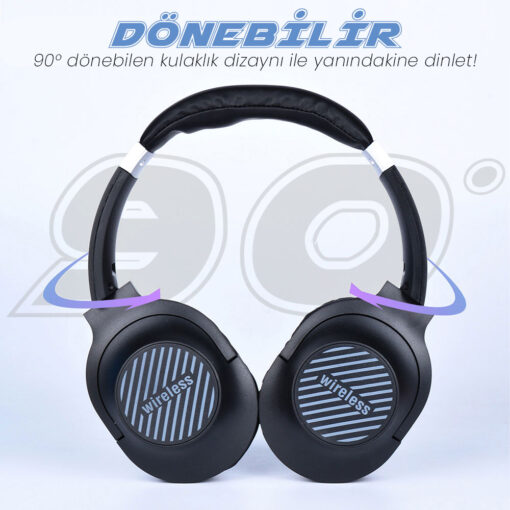 Zore BT850 Ayarlanabilir ve Katlanabilir 90 Derece Dönebilen Kulak Üstü Bluetooth Kulaklık - Görsel 3