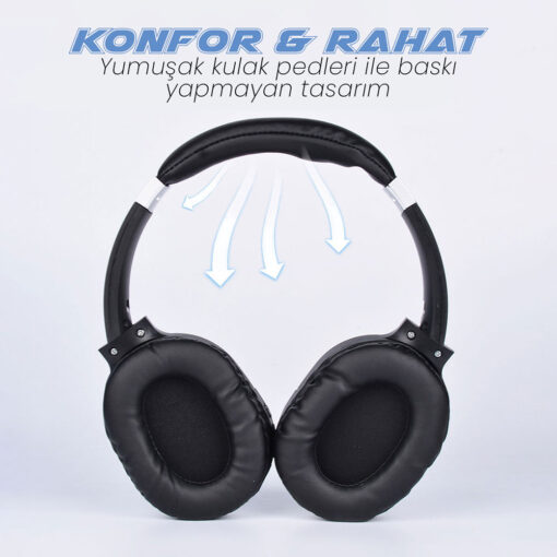 Zore BT850 Ayarlanabilir ve Katlanabilir 90 Derece Dönebilen Kulak Üstü Bluetooth Kulaklık - Görsel 5