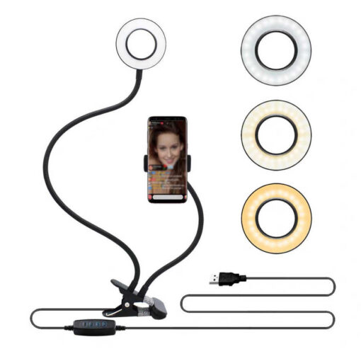 Zore Clip Flash Light Işıklı Telefon Tutucu Ring Light - Görsel 2