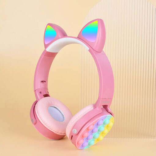 Zore CXT-950 RGB Led Işıklı Kedi Kulağı Band Tasarımı Ayarlanabilir Katlanabilir Kulak Üstü Bluetooth Kulaklık - Görsel 5