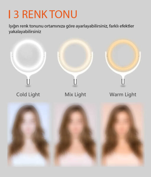 Zore F-539A Işıklı Telefon Tutucu Ring Light - Görsel 4