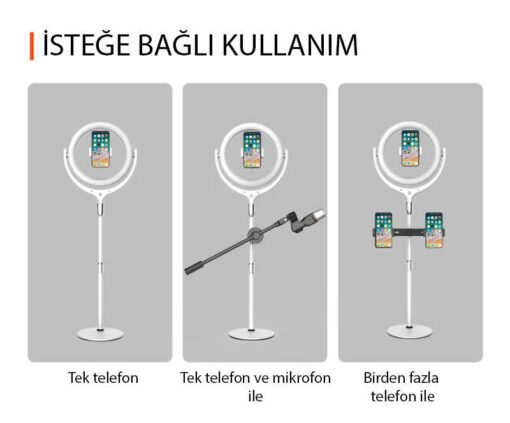 Zore F-539A Işıklı Telefon Tutucu Ring Light - Görsel 9