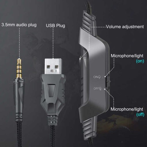 Zore Onikuma K6 RGB Oyuncu Kulaklığı 3.5mm - Görsel 7