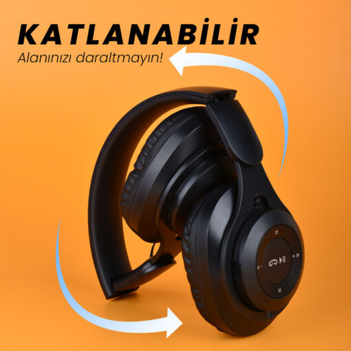 Zore M6 Plus Ayarlanabilir ve Katlanabilir Kulak Üstü Bluetooth Kulaklık - Görsel 6