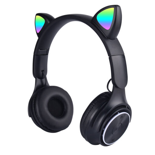 Zore M6 Pro Cat RGB Led Işıklı Kedi Kulağı Band Tasarımlı Ayarlanabilir ve Katlanabilir Kulak Üstü Bluetooth Kulaklık - Görsel 10