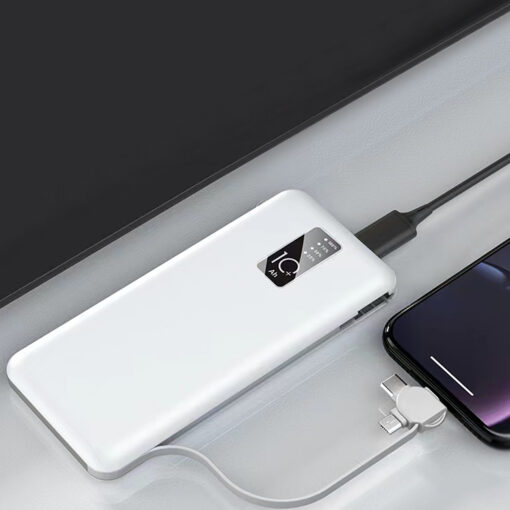 Zore PW-05 Hızlı Şarj Led Göstergeli Micro Lightning Type-C Kablolu Taşınabilir Powerbank 10000mAh - Görsel 4