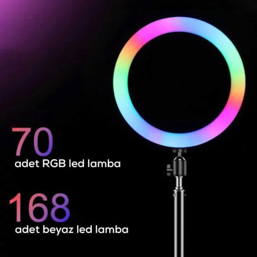 Zore RGB MJ-33 Işıklı Telefon Tutucu Ring Light - Görsel 6