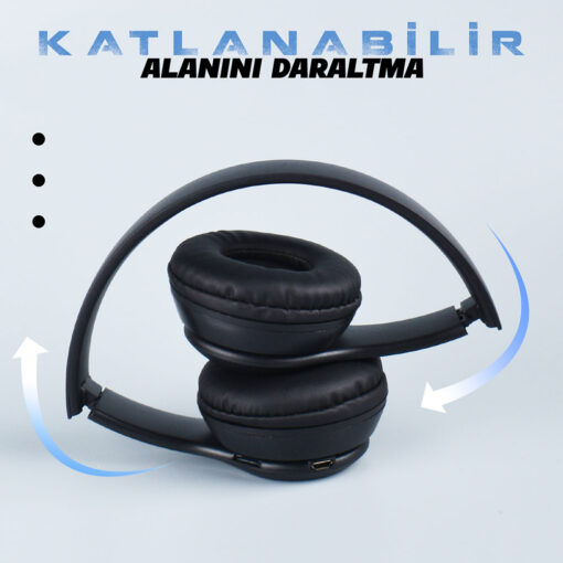 Zore M6 Plus Ayarlanabilir ve Katlanabilir Kulak Üstü Bluetooth Kulaklık - Görsel 12