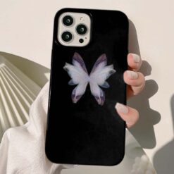 Uçan Saydam Kelebek Baskılı Silikon Telefon Kılıfı