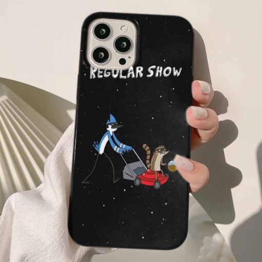 Regular Show Yaprak Toplama Makinası Baskılı Silikon Telefon Kılıfı