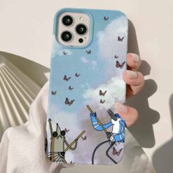 Regular Show Uçuşan Kelebekler Baskılı Silikon Telefon Kılıfı
