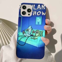 Regular Show Mordecai Ve Rigby Pizza Oyun Gecesi Baskılı Silikon Telefon Kılıfı