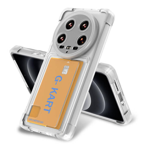 Xiaomi Mi 14 Ultra-Xiaomi Mi 14 Pro Kılıf Airbag Tasarımlı Şeffaf Kartlıklı Zore G-Kart Kapak