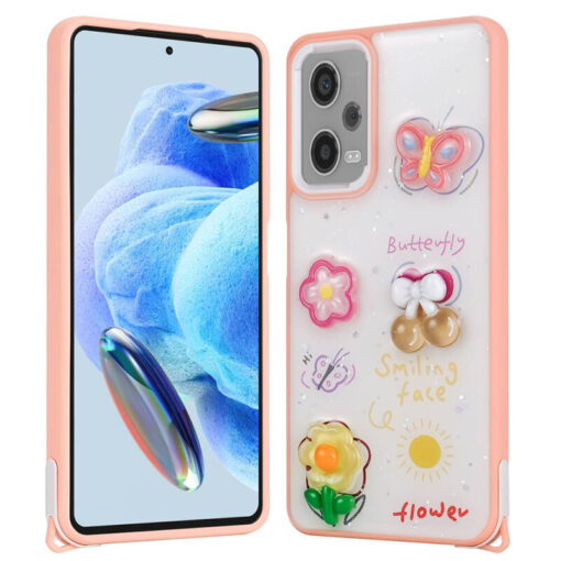 Xiaomi Redmi Note 12 Pro Plus 5G Kılıf Parlayan Sıvılı Simli Kabartma Figürlü Zore Cevze Kapak - Görsel 3