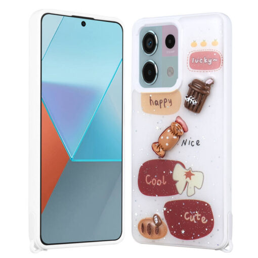 Xiaomi Redmi Note 13 Pro 5G Kılıf Parlayan Sıvılı Simli Kabartma Figürlü Zore Cevze Kapak - Görsel 5