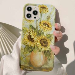 4 Ay Çiçekli Vazo Baskılı Renkli Silikon Telefon Kılıfı