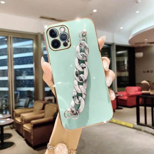 Bilek Geçmeli Parlak Zincirli Silikon Telefon Kılıfı