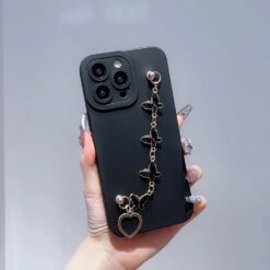 Bilek Geçmeli Zincirli Silikon Telefon Kılıfı