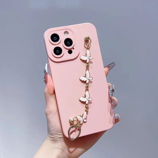 Bilek Geçmeli Zincirli Silikon Telefon Kılıfı