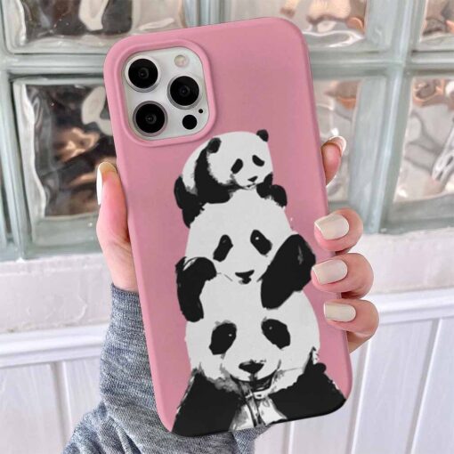 Oturan 3lü Panda Baskılı Telefon Kılıfı - Görsel 8