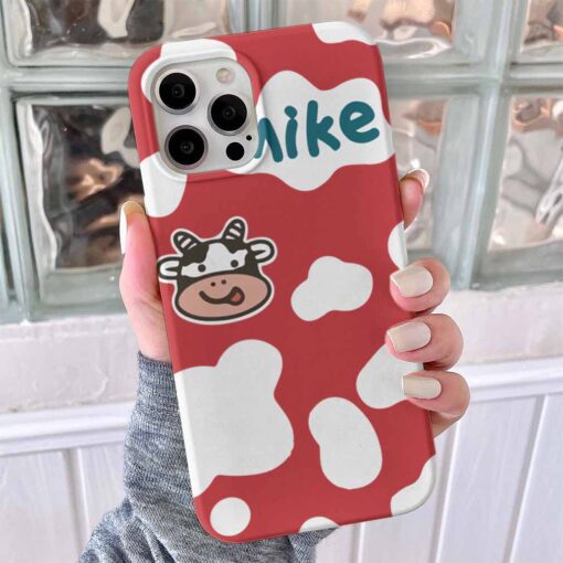 İnek Desenli Benekli Baskılı Telefon Kılıfı