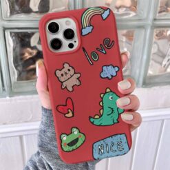 Sevimli Hayvanlar Sticker Baskılı Telefon Kılıfı